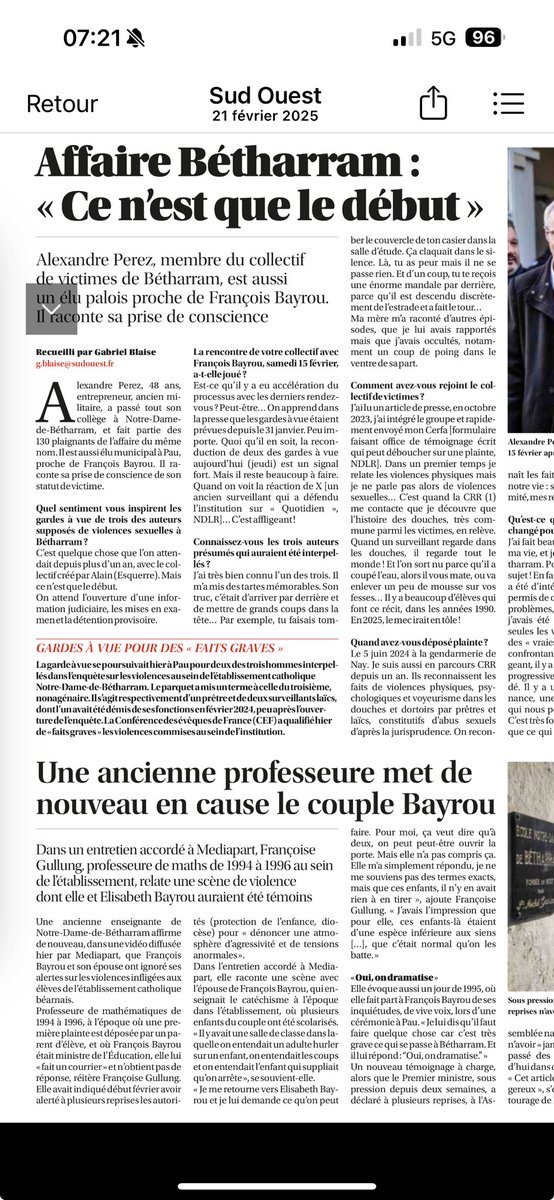 Bonjour ⁦⁦<a href="/Ben_Duhamel/">Benjamin Duhamel</a>⁩ quand on invite une victime à témoigner en faveur de ⁦<a href="/bayrou/">François Bayrou</a>⁩ c’est bien de préciser AUSSI que c’est un proche car élu à Pau dans son conseil municipal #VeritepourlesVictimes😉