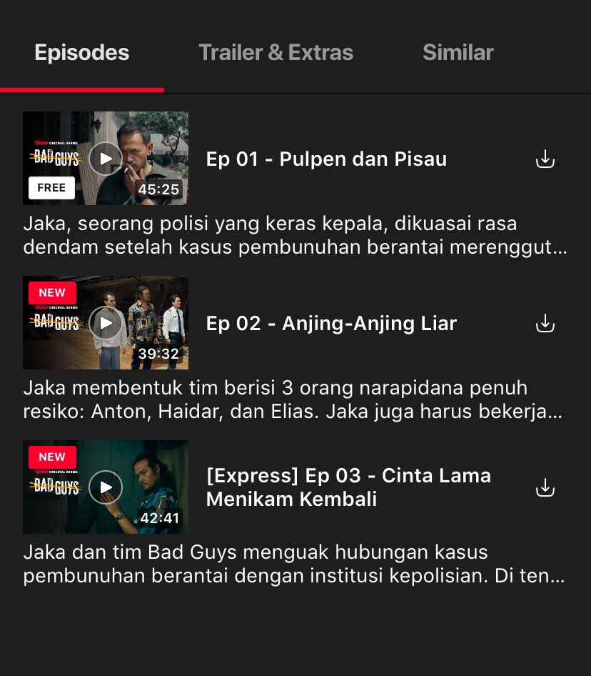 The first 3 episodes of Vidio original series ‘BAD GUYS’ are now streaming on the platform with new episode updated weekly.