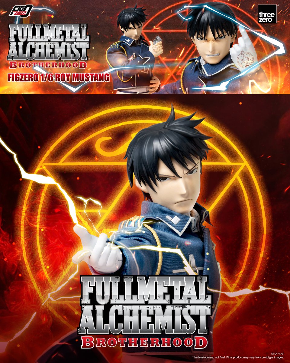 The FigZero 1/6 Roy Mustang figure comes with three