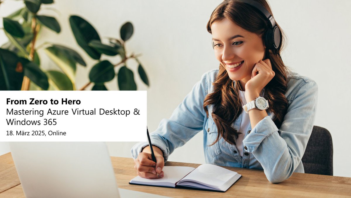 AVD &amp; Windows 365 im Fokus – Best Practices &amp; Strategien im neuen Webinar!

Mehr erfahren und anmelden: bit.ly/3CRv81k
