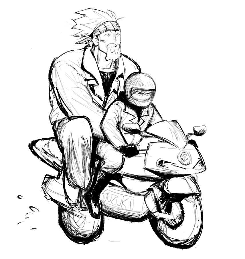 flrrrrr222's tweet photo. i keep thinking on biker thorfinn so i drew it https://t.co/dBU0aP3h8o