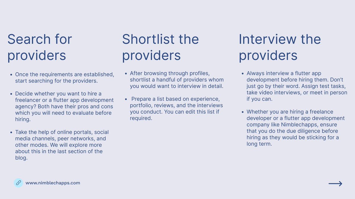 Nimblechapps's tweet image. 🚀 Hiring a Flutter Developer?

Finding the right developer can be a game-changer for you. Here’s a step-by-step guide to make the process easy.👇 

Need a deeper dive: 🔗 buff.ly/3TZVuDn 

#Flutter #HiringGuide #MobileAppDevelopment #WebsiteDevelopment #Nimblechapps