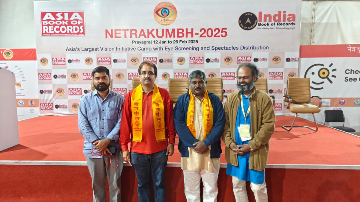 BJPMadhukarAP's tweet image. #PrayagrajMahakumbh2025 లో  చాలా మందికి తెలియని అతిపెద్ద సేవా కార్యక్రమం &quot;నేత్ర కుంభ్ &quot; .#RSS ప్రేరణతో నడుస్తున్న ఈ #NetraKumbh లో  ఉచితంగా కంటి పరీక్షలు నిర్వహించి,అవసరం అయిన వారికి ఉచితంగా కళ్ళజోడు ఇస్తున్నారు.గత 46 రోజుల్లో  1,33,652 మందికి ఇచ్చారు.