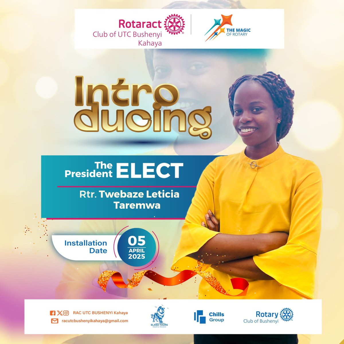 RAC. UTC BUSHENYI KAHAYA (@racutc) on Twitter photo Introducing the president elect for the RY 2025-2026.
We're confident that under her leadership , our club will continue to grow and thrive.
Please join us as we welcome our PE <a href="/powers1_ms/">Twebaze Leticia Taremwa</a> ππ Introducing the president elect for the RY 2025-2026.
We're confident that under her leadership , our club will continue to grow and thrive.
Please join us as we welcome our PE <a href="/powers1_ms/">Twebaze Leticia Taremwa</a> ππ