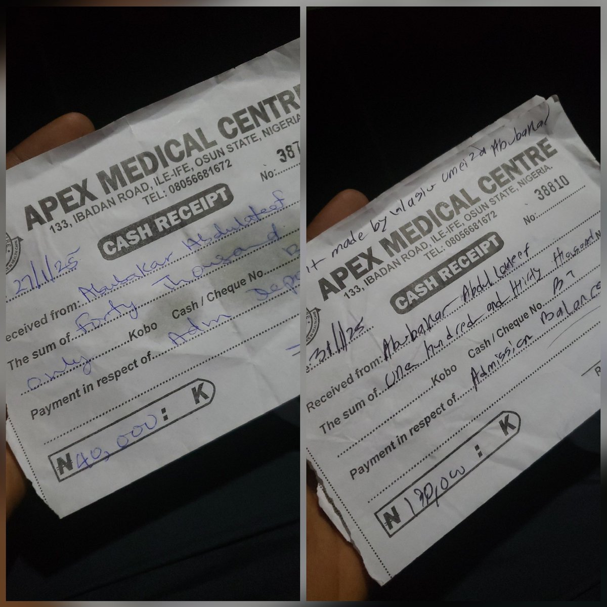 Wazz_NT's tweet photo. The doctor at the clinic ran more tests and made a shocking discovery: his urea and creatinine ((952.3/120)) levels were rising dangerously. This wasn't just malaria, it was kidney failure. We were immediately referred to the university hospital for urgent care (2/) https://t.co/3S4YDnhnq3