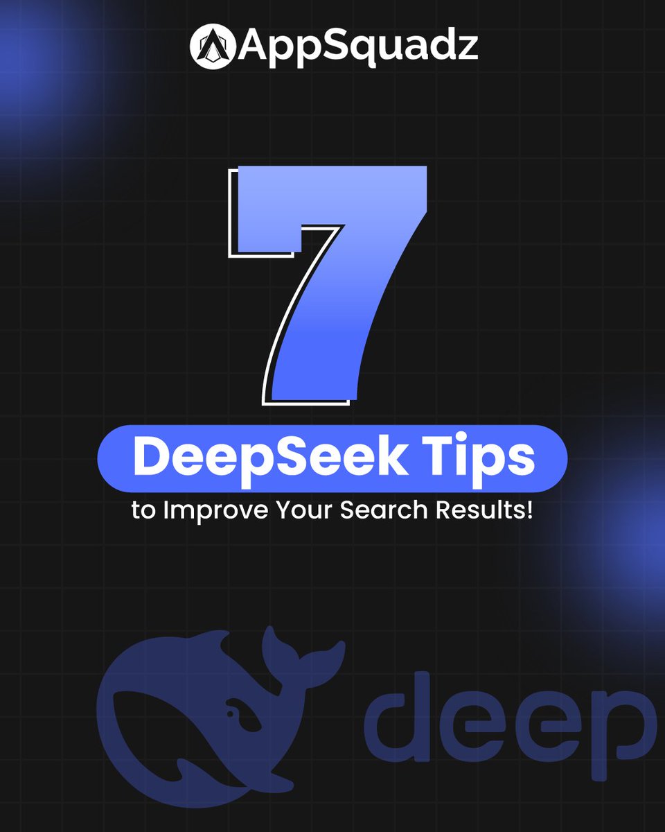 appsquadz's tweet image. Enhance your Deepseek searches with advanced strategies for greater relevance, precision, and access to the latest information.
#aisearch #smartsearch #searchoptimization #aipowered #datasearch #advancedsearch #techdriven #intelligentsystems #deepseek #efficientsearch #appsquadz
