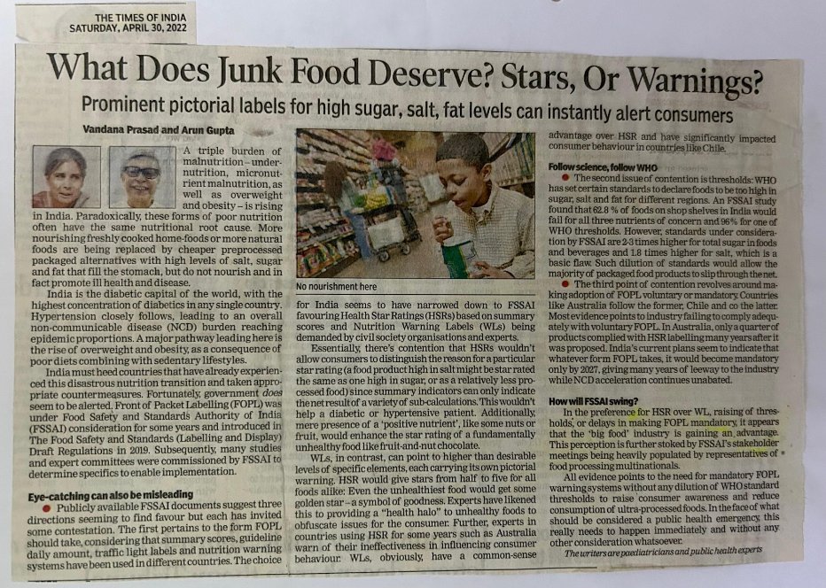 Moveribfan's tweet image. 🚨 Ultra-Processed Foods (UPFs) products are fuelling  India’s health crisis! 🔹 Diabetes &amp;amp; obesity are skyrocketing 📈 
🔹 Misleading ads push junk food  🛑
🔹 Most of packaged food products in India are UPFs. 
We DON'T need is "Stars" on the packs.
@fssaiindia @PMOIndia