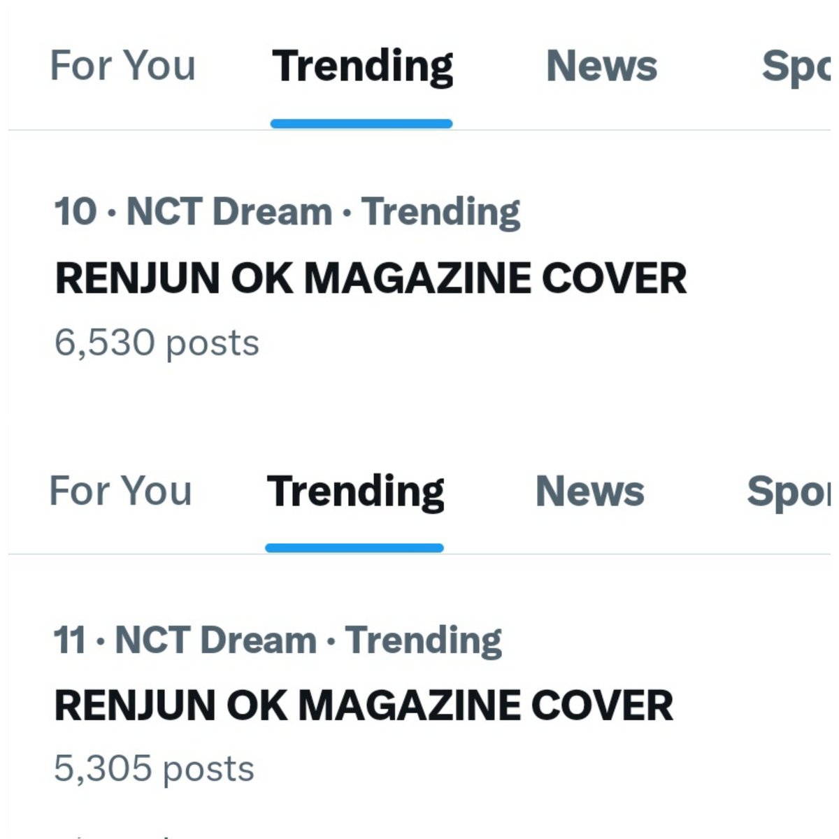 renjundata's tweet photo. 🌐 250221 #RENJUNTrends

“RENJUN OK MAGAZINE COVER“ is currently trending in 2 countries 

#10 Indonesia 🇮🇩
#11 Thailand 🇹🇭 (peak)

#RENJUNxOKMagazine #런쥔 #黄仁俊 #ロンジュン https://t.co/ufWV8m24jZ