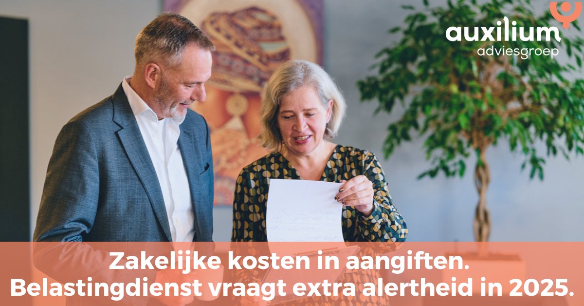 Aux_twit's tweet photo. De Belastingdienst gaat in 2025 extra scherp letten op de beoordeling van zakelijke kosten, met name bij eenpersoons-bv’s. Lees het hele artikel hier 👉 https://t.co/bARWWO8KZq https://t.co/S8NyCxnTUc