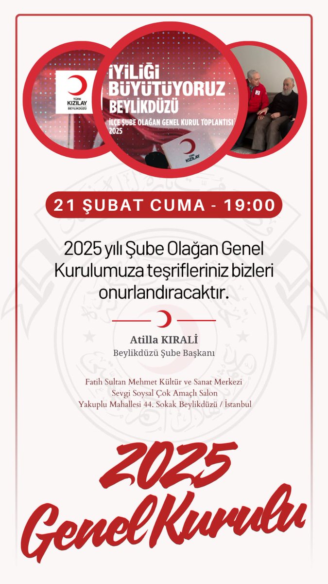 9 yıldır sürdürdüğüm Kızılay Şube Başkanlığı'nı tüzüğümüz gereği 3 dönem kuralından dolayı bugün yapacağımız kongreyle bir devredeceğiz.
Bugüne kadar bağışcılarımızın desteğiyle binlerce yaraya merhem olduk.
Bundan sonra da doğru bildiğimiz yolda ilerlemeye devam edeceğiz.