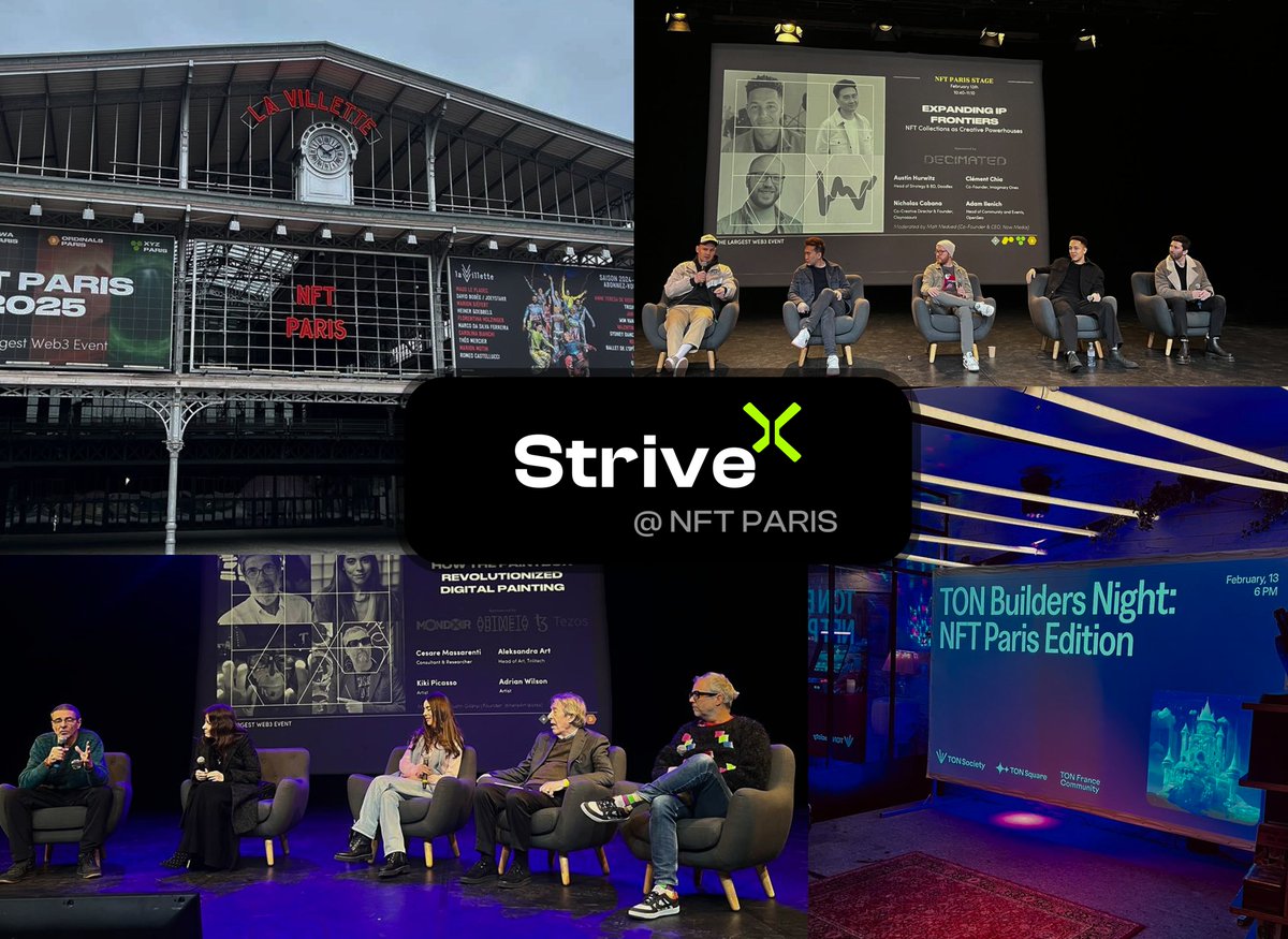 strivex_app's tweet image. Last week, the StriveX team was at NFT Paris, connecting with the best minds in Web3. New conversations and big ideas ahead. 

We also joined the TON meetup, connecting with the community shaping the future of decentralized tech. 

Stay tuned, we will update you soon 🔥
