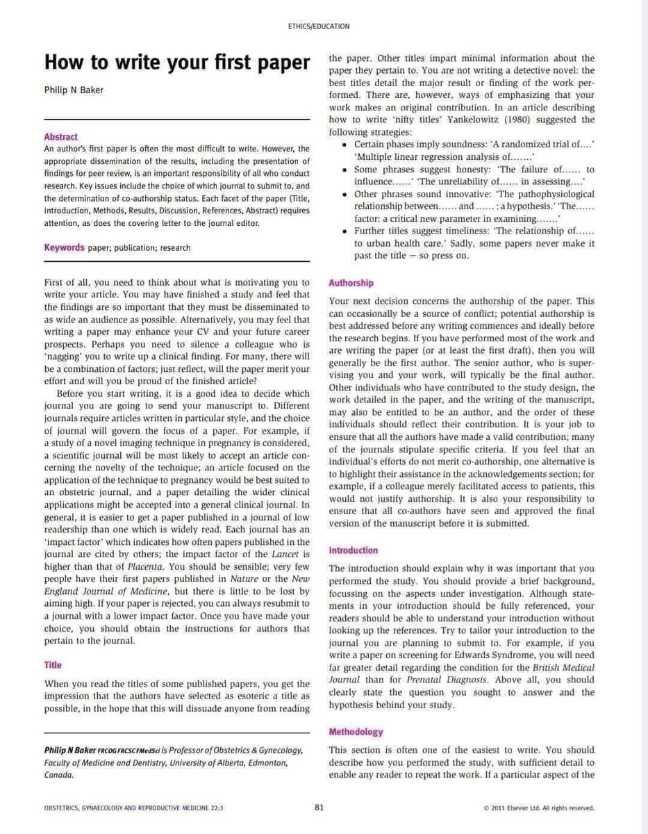 Ahmed687146's tweet image. Getting Published: How to write your first paper 
Publisher: ELSEVIER (2012)  
Find Full-Text:  

doi.org/10.1016/j.ogrm…