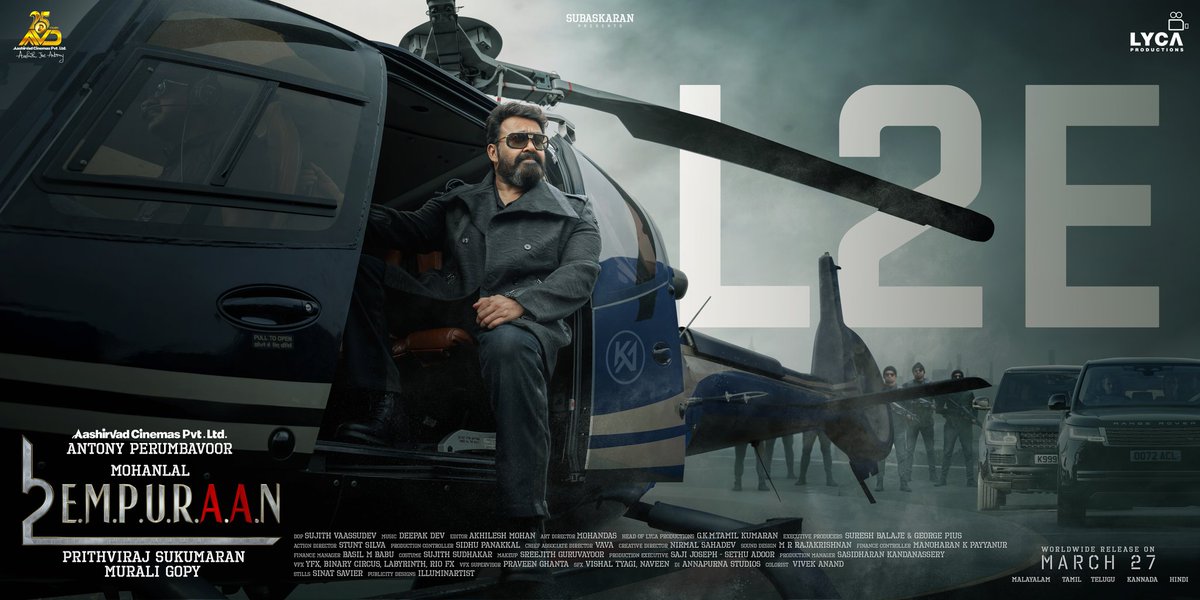 #L2E #EMPURAAN 

Malayalam | Tamil | Hindi | Telugu | Kannada 

#March27