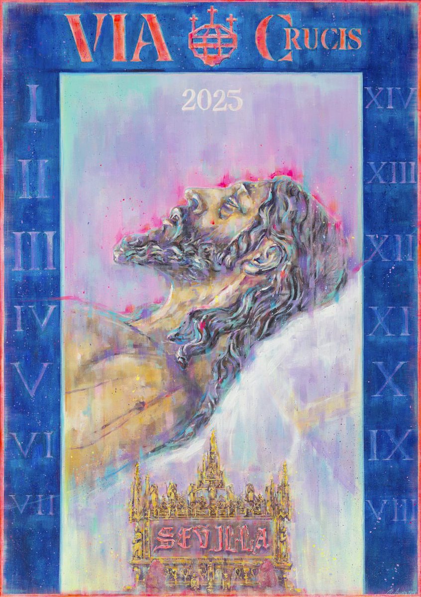 elllamadorcsr's tweet photo. Cartel del Viacrucis de @ElConsejoSev que presidirá el Cristo Yacente @StoEntierro_Sev Obra de Marcos Moreno Acosta @MarcosMorenoart https://t.co/nl9vWp2FGl