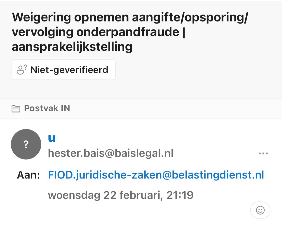 “Kwestie van tijd vooraleer zij vermoord gaat worden.”

In 2022 heb ik een verzoek gedaan bij de <a href="/FIOD/">FIOD</a> uit hoofde van de Wet politiegegevens (Wpg). Ik werd door de FIOD uitgenodigd voor een gesprek met een Team Criminele Inlichtingen
(TCI) medewerker. Hij vertelde dat de melding
