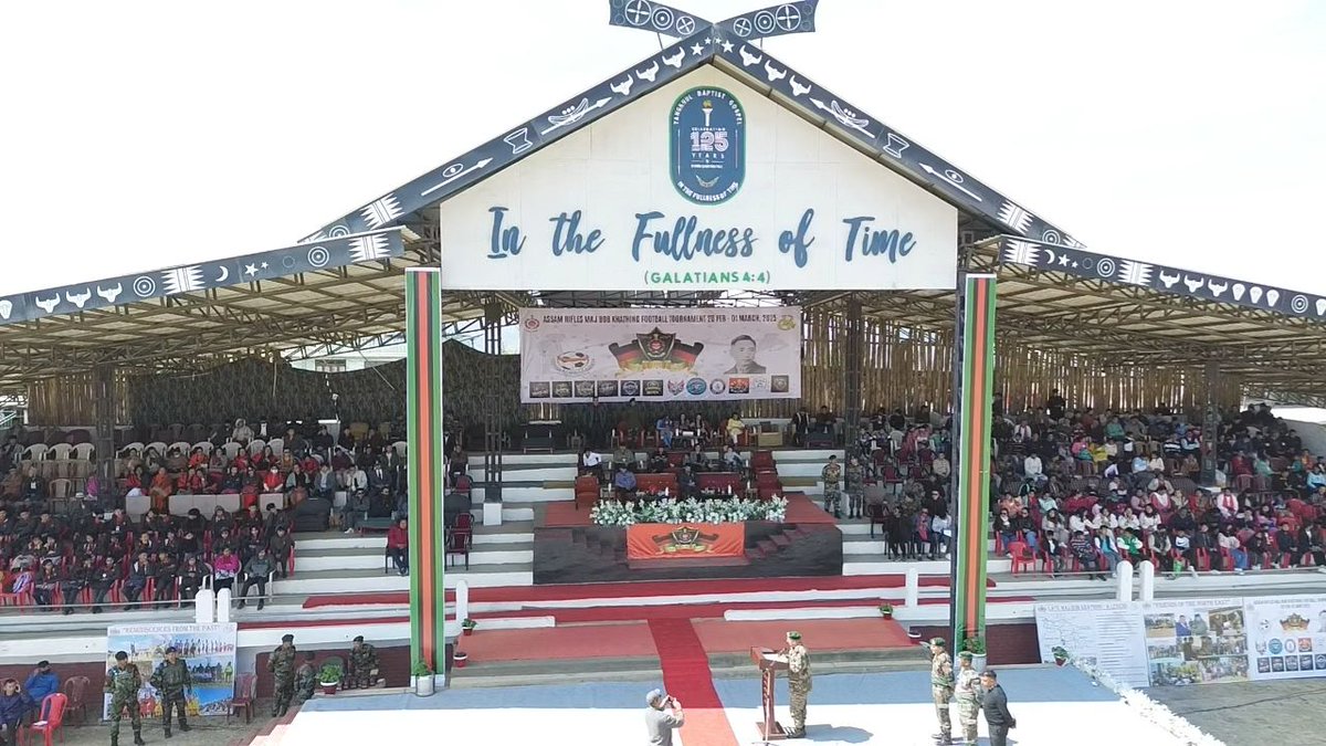 Spearcorps's tweet image. #AssamRifles formation under #SpearCorps conducted the opening ceremony of Maj Bob Khathing Sports Tournament.  The 10-day tournament for men and women will witness eight men’s, and five women’s teams competing for the coveted trophy. 

The tournament acts as beacon of…