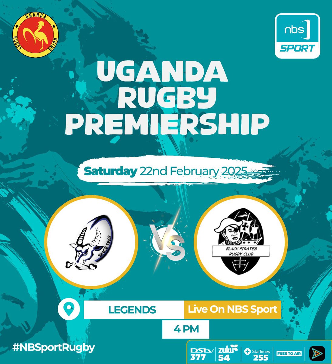 NBS Sport (@nbsportug) on Twitter photo Itβs a Rugby π Doubleheader at Legends this Saturday, live on <a href="/NBSportUg/">NBS Sport</a>!
<a href="/RhinosRugbyUG/">Rhinos Rugby</a> π <a href="/elgonwolvesrfc/">Elgon Wolves RFC</a> - Early kickoff.
And a big clash between <a href="/KobsrugbyUg/">KOBs Rugby Club UG</a> and <a href="/piratesrugbyUG/">PIRATES RUGBY</a> later.
#NBSportTheScrum #NBSportRugby #NBSportUpdates Itβs a Rugby π Doubleheader at Legends this Saturday, live on <a href="/NBSportUg/">NBS Sport</a>!
<a href="/RhinosRugbyUG/">Rhinos Rugby</a> π <a href="/elgonwolvesrfc/">Elgon Wolves RFC</a> - Early kickoff.
And a big clash between <a href="/KobsrugbyUg/">KOBs Rugby Club UG</a> and <a href="/piratesrugbyUG/">PIRATES RUGBY</a> later.
#NBSportTheScrum #NBSportRugby #NBSportUpdates