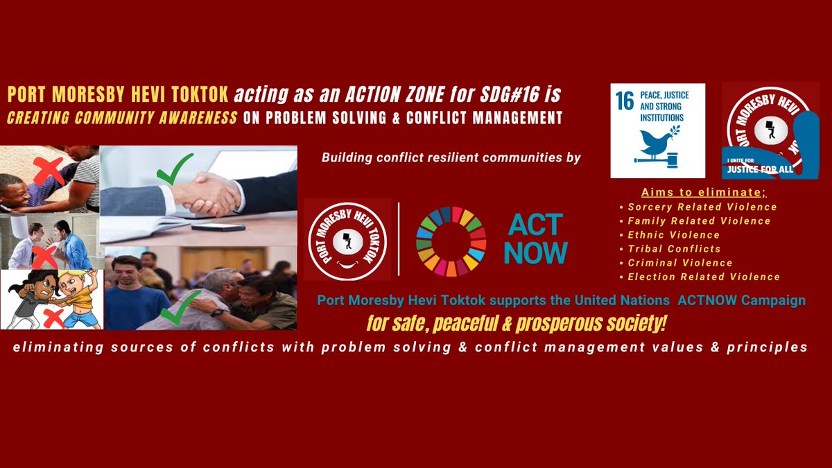Addressing violence with the use of problem solving &amp; conflict management.
#saferPNG #safercommunity #addressingviolence #resolvingconflicts