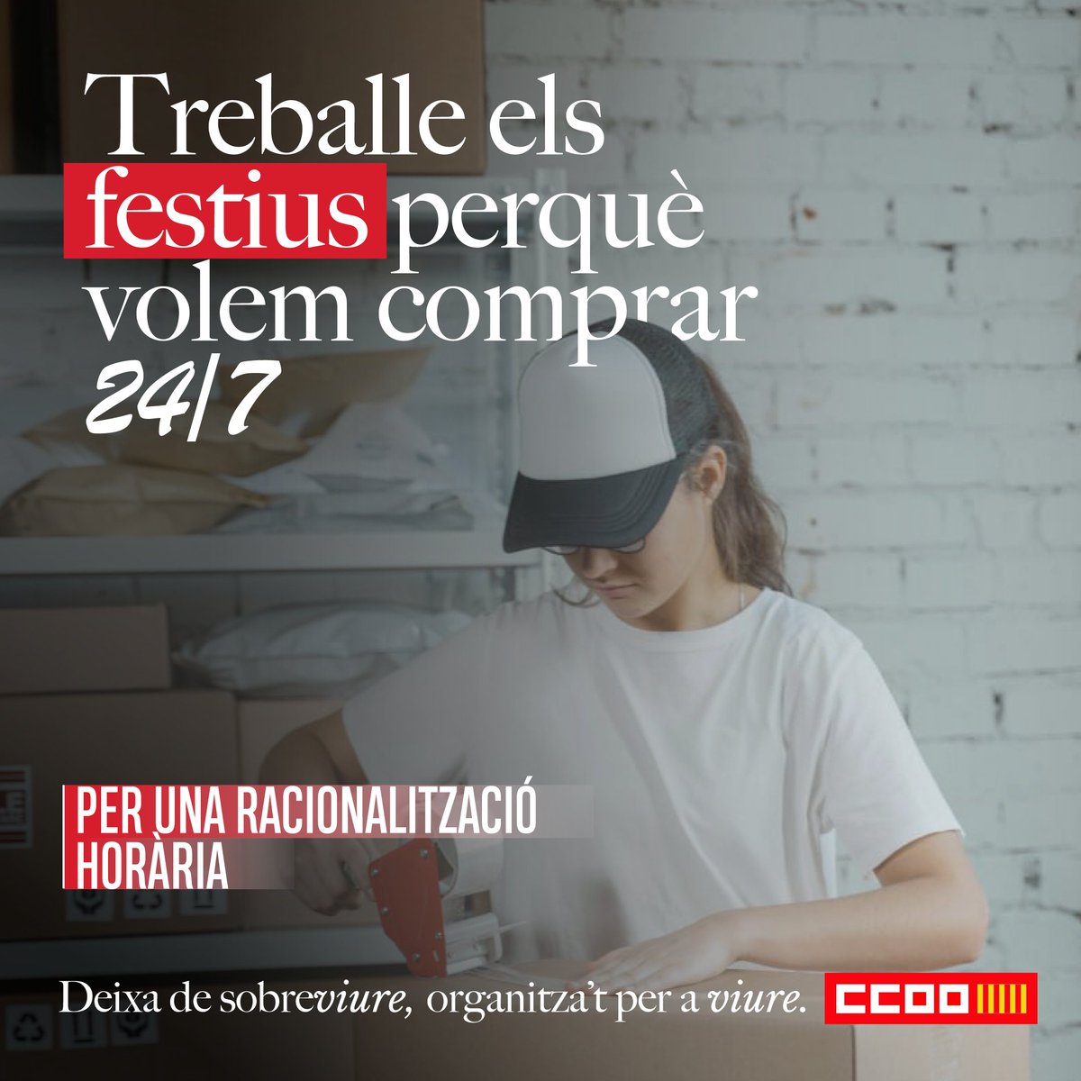 ccoopv's tweet photo. @jovesccoopv @rocio___pascual @JovenesCCOO @CCOO @educacio_ccoopv @industriaccoopv @serveisccoopv @Sanitat_CCOOPV @fscccoopv @CCOOHabitat_PV ⏸ Serà necessari anar a comprar també els diumenges i festius? De veres? Tots?
🔜 Suma't a la lluita per la racionalització horària
📣 Deixa de sobreviure, organitza't per a #viure
🌐 Fem-ho possible https://t.co/cV6tg1wKAf https://t.co/iBPSXbSQZf