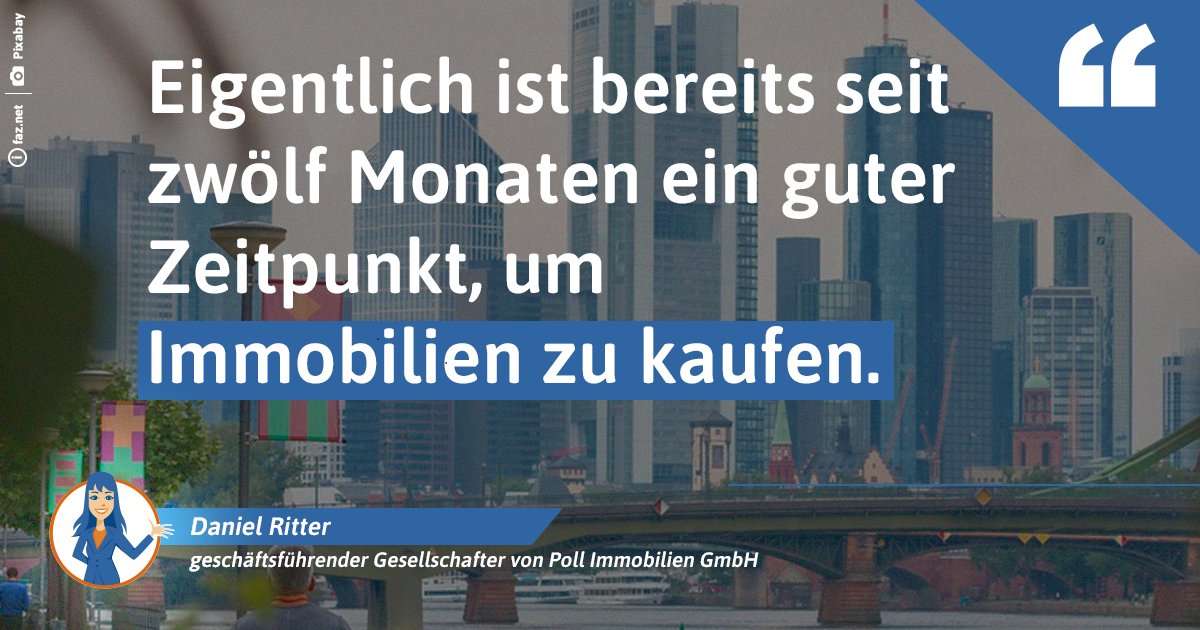 In Frankfurt am Main ist aktuell eine gute Zeit, um #Eigentum zu erwerben – zumindest nach Auffassung einiger Branchenexperten. <a href="/faznet/">Frankfurter Allgemeine</a> mit einer Einordnung zu Quadratmeterpreisen, Preisprognosen und mehr.

faz.net/aktuell/rhein-…