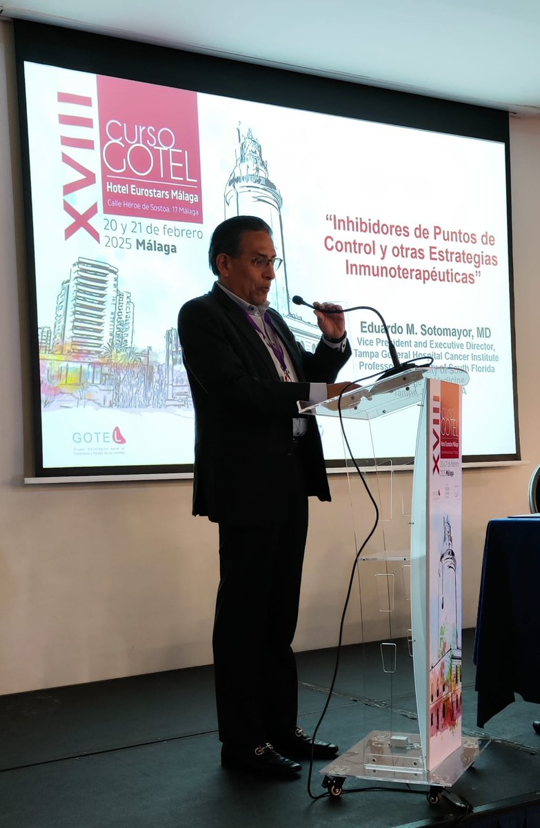 grupolinfomas's tweet photo. Finalizará la Mesa 6 el Dr. Eduardo Sotomayor Bustamante del Tampa General Hospital @TGHCares hablándonos de Inhibidores de puntos de control y otras estrategias inmunoterapéuticas
#Mesa6 #XVIIICursoGOTEL #Linfomas https://t.co/iLYF9F6X0V