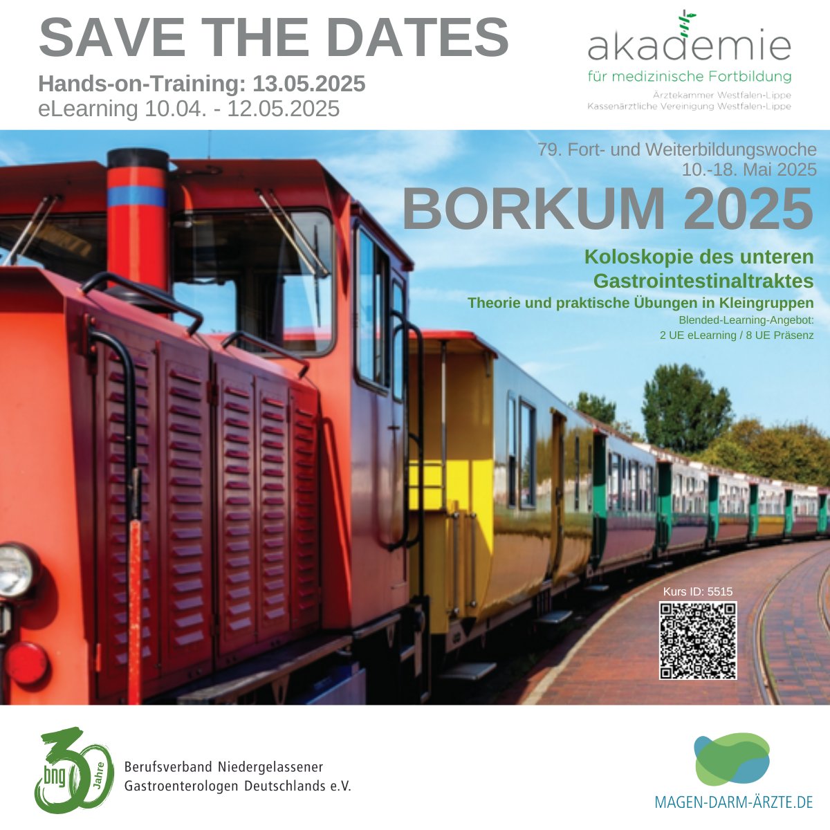 bngev's tweet photo. Im Rahmen der 79. Fort- &amp; Weiterbildungswoche auf Borkum bietet die Akademie für medizinische Fortbildung der Ärztekammer Westfalen-Lippe das neue Kursformat „Koloskopie des unteren Gastrointestinaltraktes“ (Kurs ID 5515) an. Jetzt anmelden: 👉 https://t.co/EJHQOcadRG https://t.co/tkTwmJF6kh