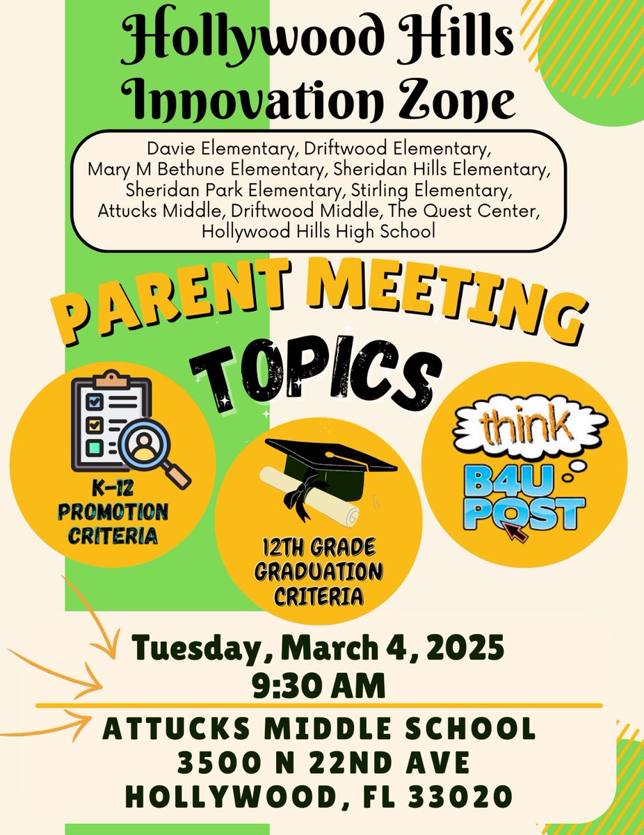 Attucks Middle (@attucksms) on Twitter photo Save the date! March 4, 2025. Hollywood Hills Innovation Zone Meeting at Attucks Middle School. All stakeholders are invited. <a href="/CassandraAdder2/">Cassandra Adderley</a> <a href="/AlanStraussbcps/">Alan Strauss</a> <a href="/BCPS_South/">BCPS South Regional Office</a> <a href="/browardschools/">Broward Schools</a> <a href="/Principal_HHHS/">Principal Most</a> <a href="/HowardHepburn/">Howard Hepburn</a> Save the date! March 4, 2025. Hollywood Hills Innovation Zone Meeting at Attucks Middle School. All stakeholders are invited. <a href="/CassandraAdder2/">Cassandra Adderley</a> <a href="/AlanStraussbcps/">Alan Strauss</a> <a href="/BCPS_South/">BCPS South Regional Office</a> <a href="/browardschools/">Broward Schools</a> <a href="/Principal_HHHS/">Principal Most</a> <a href="/HowardHepburn/">Howard Hepburn</a>