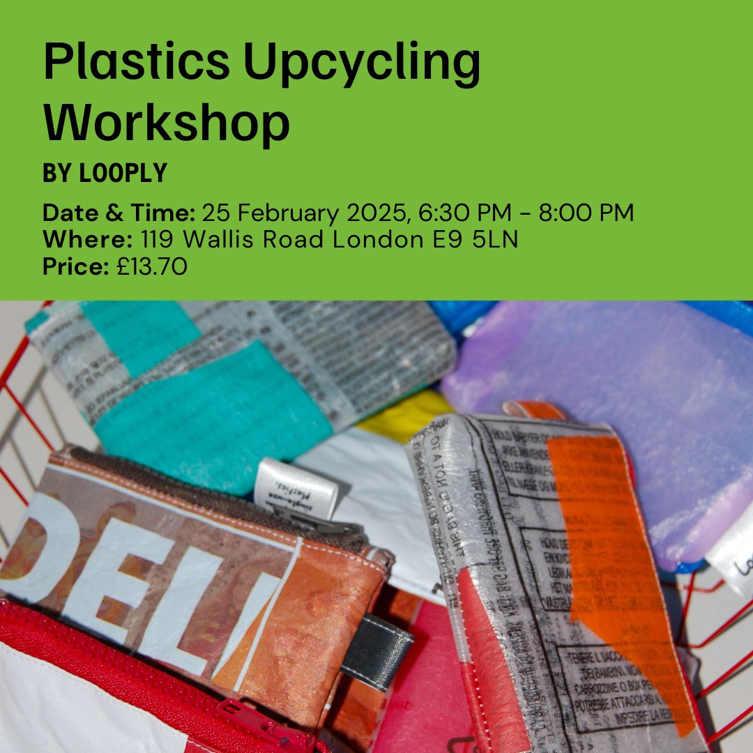 Join Looply for the first Plastics Upcycling Workshop and learn how to turn single-use plastics into creative, useful pieces. 

This hands-on session is a great way to explore sustainability and repurposing materials in a practical way.

🎟️ Book your spot: bit.ly/3D2Z8r6