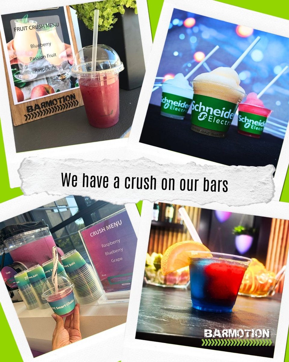 Our Crush bars bring a touch of excitement to any event. 🍹
Refreshingly delicious, and fully customisable with our branding platforms

#Barmotion #Eventspecialists #UniqueHospitality #CrushTime #EventLuxury