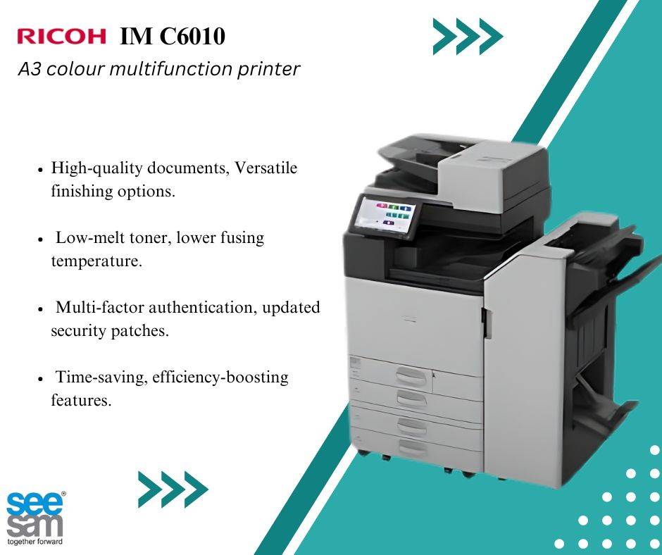 SeeSamSolution's tweet image. High performance, stunning color output ️ – the IM C6010 RICOH delivers exceptional printing, scanning, and copying for demanding office environments. Boost productivity with every page. 

#SeeSamSolutions #IMC6010