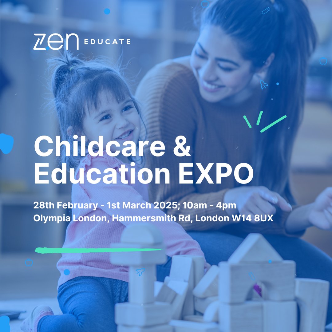 Join Zen Educate at the Childcare &amp; Education EXPO in London on 28th Feb and 1st March! 🎉

We’ll be at stand G56, ready to show you how we can make staffing at your #school or #nursery easier and more efficient. 🌟

Book your free ticket now: forms.reg.buzz/childcare-expo…

#WeCareMore