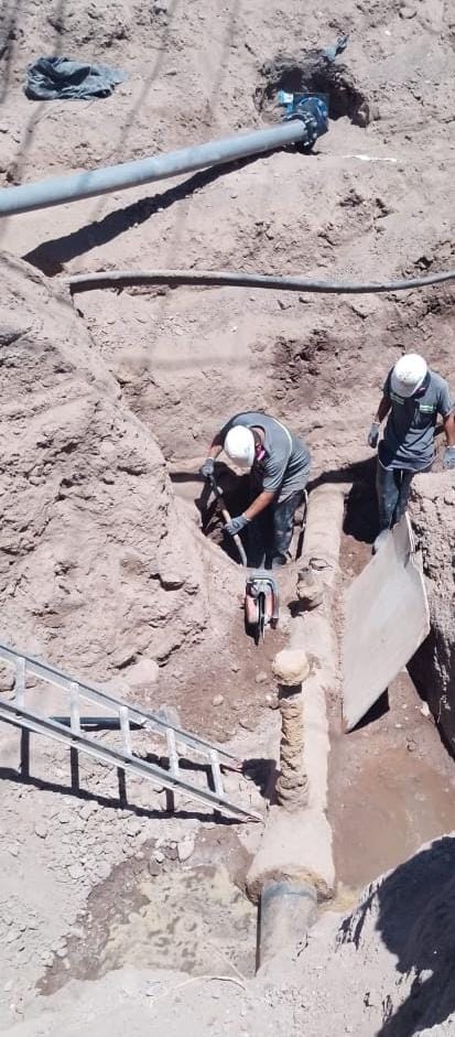 Finalizaron los trabajos de triple empalme y enlace sobre la red distribuidora de agua potable en calle San Juan y Morón de Ciudad 👉aysam.com.ar/tri-sj-moron/