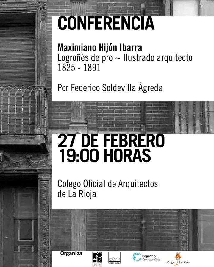 📆 Jueves 27 de febrero en la Sede <a href="/COARioja/">COAR</a> charla de Fede Soldevilla  

#Biografías #Efemérides #Historia #Cultura #Patrimonio #Arquitectura #Edificios #PatrimonioHistoñórico #PatrimonioRiojano #Logroño #RiojanosIlustres #LaRioja #DescubreLaRioja