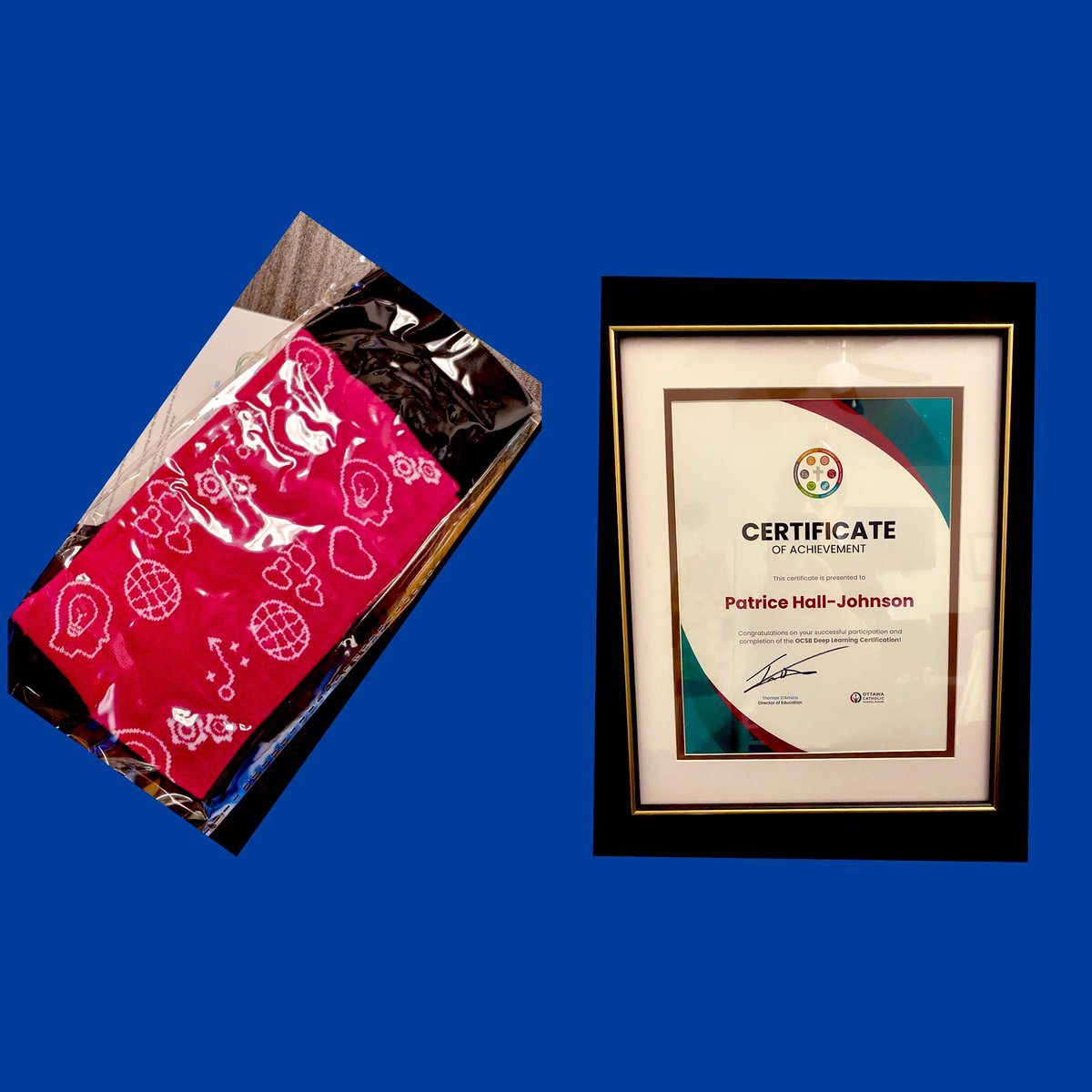 Ms_P_Hall's tweet image. Don’t know if these are “crazy socks” 🧦 but they’re certainly #ocsbDeepLearning socks! Shout out to @klewis_prieur @kimstiffOCSB for their guidance & supporting me along this journey! @ocsbDL #DLCertified #DLcollective #DLmoderator @DLdotHub @D2L_ai @dl_weekly #ocsbCrazySockDay