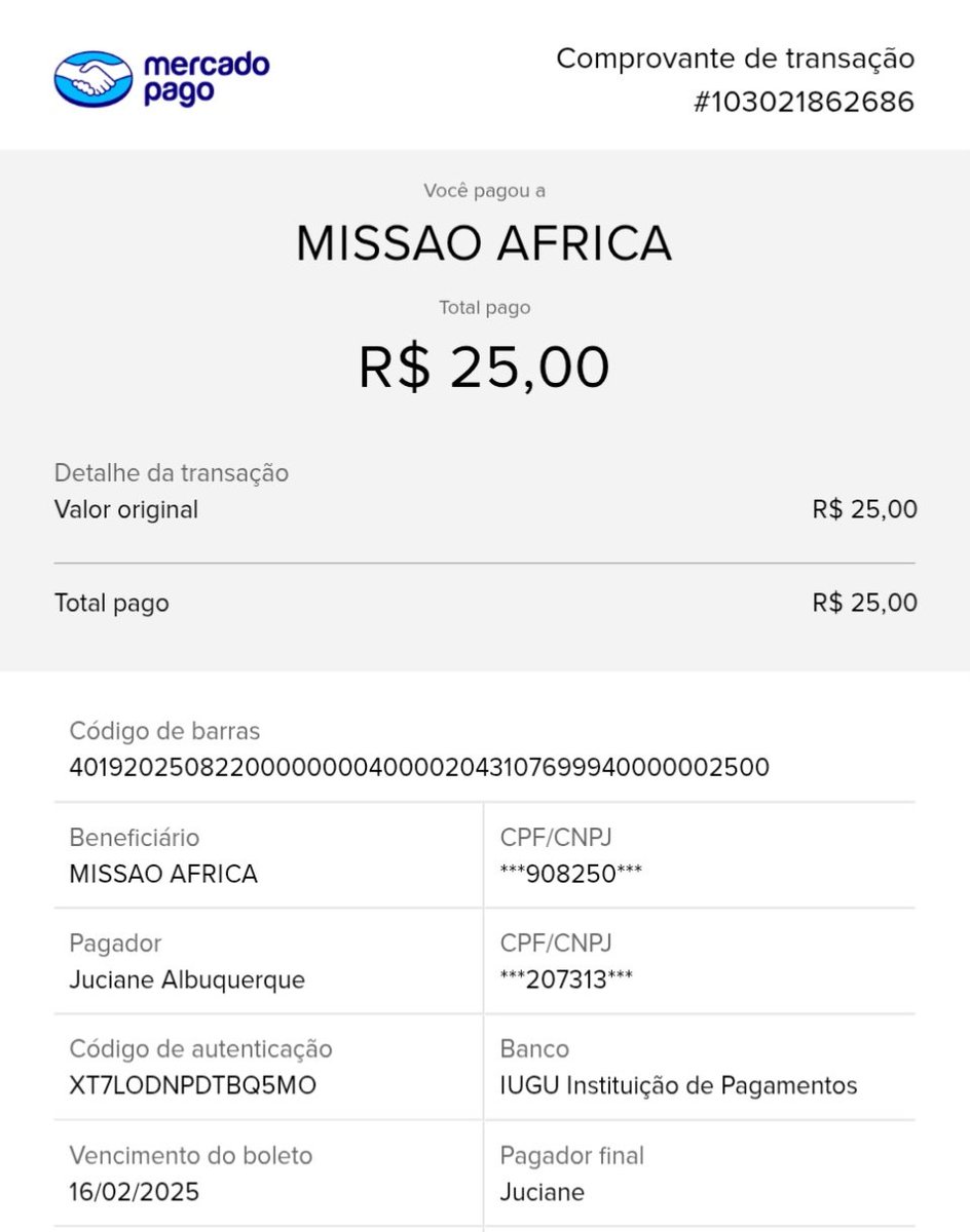 RafaellersSOS's tweet photo. Bom dia família, passando para deixar o comprovante de pagamento do apadrinhamento do mês de fevereiro. Obrigada ✌🏼❤️ https://t.co/qApAE40KMA