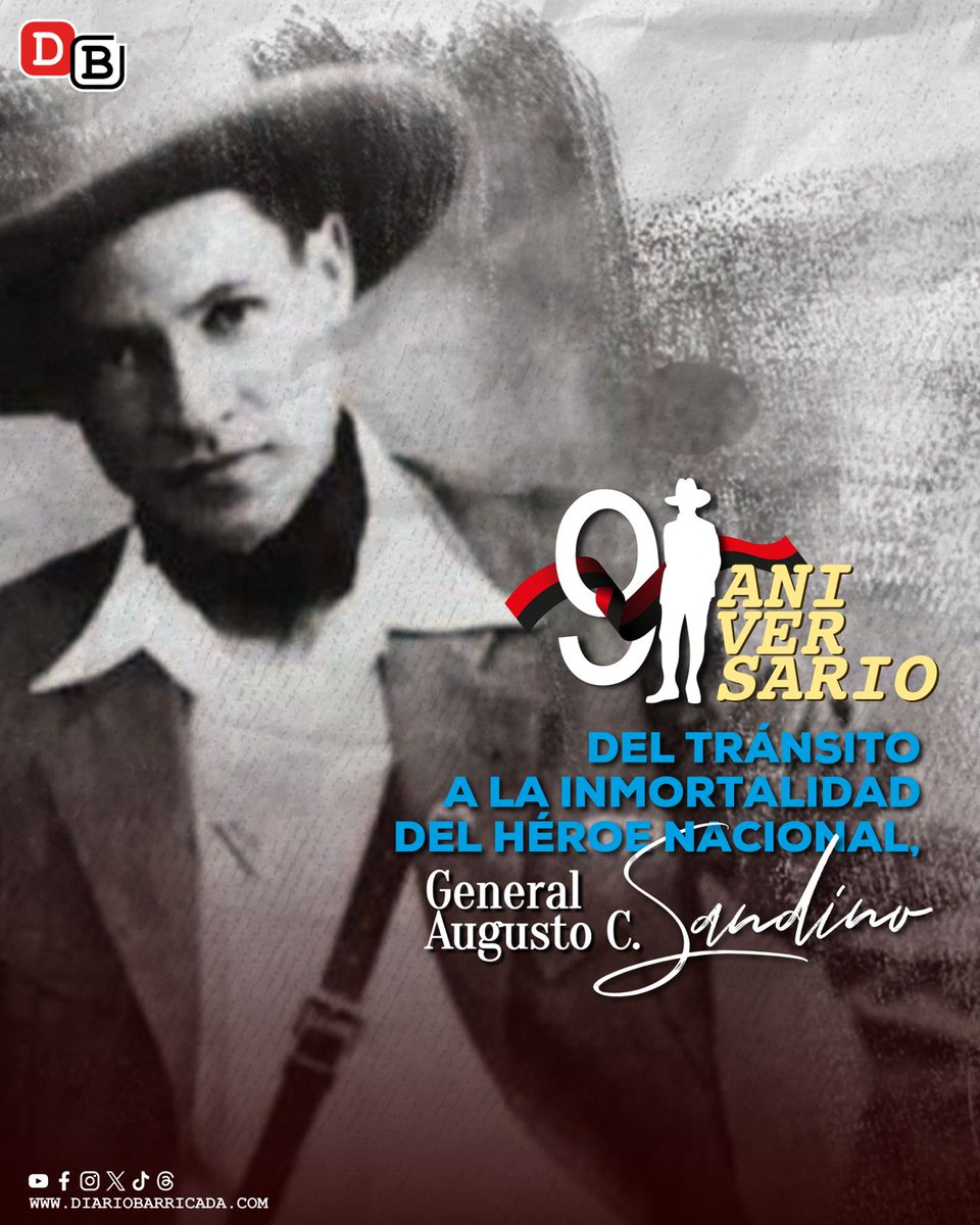 #Efemérides || El 21 de febrero de 1934, la Guardia Nacional ejecutó su traición más infame: el General de Hombres y Mujeres Libres, Augusto C. Sandino, fue asesinado junto a sus lugartenientes Francisco Estrada y Juan Pablo Umanzor. 
#SandinoLuzyVerdad