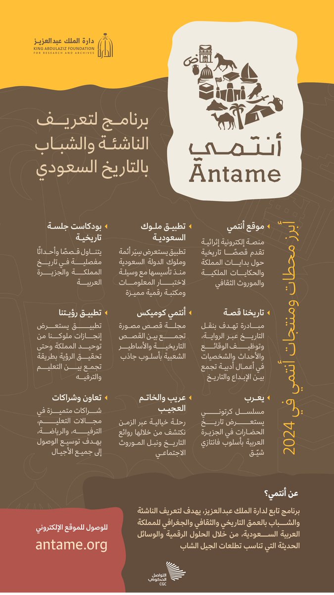 #أنتمي؛ برنامج لتعريف الناشئة والشباب بالتاريخ السعودي. #التواصل_الحكومي