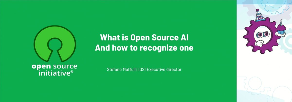 OpenSourceOrg's tweet image. The #FOSDEM video recording about the #OpenSourceAI Definition by Stefano Maffulli is now live: fosdem.org/2025/schedule/…