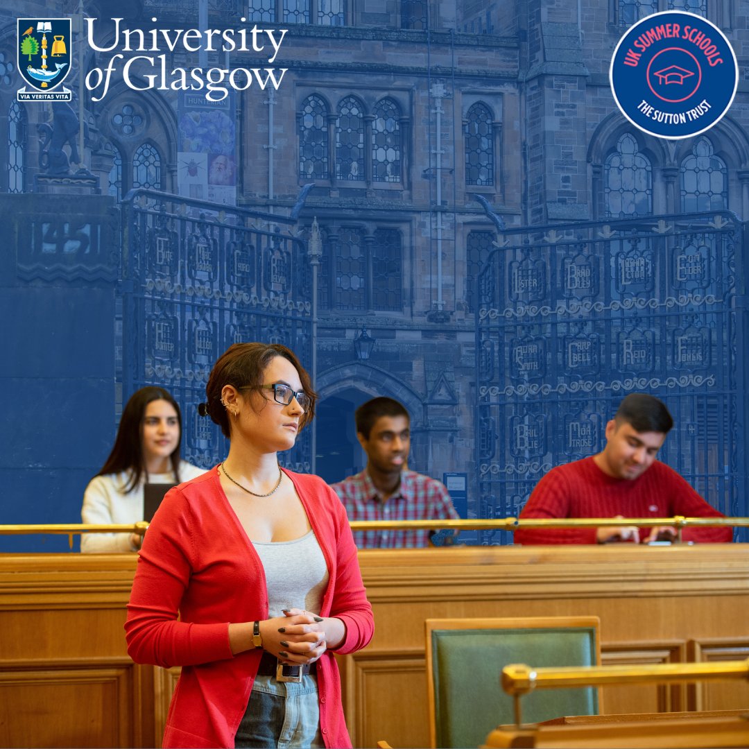 If you are hoping to study Common Law, apply to our Sutton Trust Summer School today!

Applications open now! 
gla.ac.uk/study/wp/sutto…

Please be aware that this stream is Common Law to practice in England, Wales, or Northern Ireland and will not be relevant to study Scots Law.