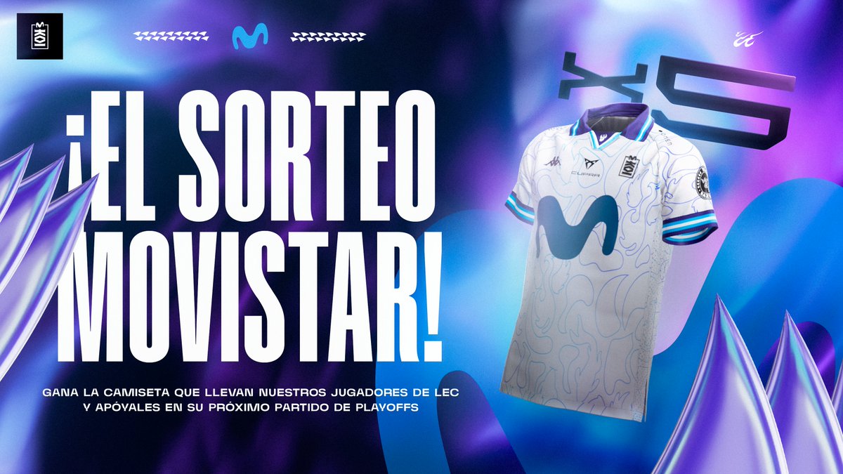 Movistar KOI (@movistarkoi) on Twitter photo ¡UN SORTEO DE MOVISTAR MUY ESPECIAL!💜
¿Quieres tener la camiseta que usarán los jugadores en el siguiente partido de playoffs? Es el momento.
Para participar:
👉RT y comenta de qué jugador te gustaría que fuese.
👉Sigue a <a href="/MovistarKOI/">Movistar KOI</a> y <a href="/movistar_es/">Movistar España</a>
¡Mucha suerte a todos! ¡UN SORTEO DE MOVISTAR MUY ESPECIAL!💜
¿Quieres tener la camiseta que usarán los jugadores en el siguiente partido de playoffs? Es el momento.
Para participar:
👉RT y comenta de qué jugador te gustaría que fuese.
👉Sigue a <a href="/MovistarKOI/">Movistar KOI</a> y <a href="/movistar_es/">Movistar España</a>
¡Mucha suerte a todos!