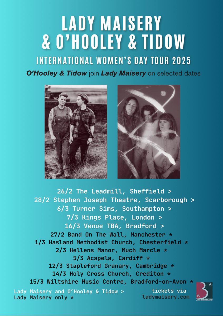 tour starts next week!!!! London sold out, Bradford sold out, Much Marcle sold out... others selling quick...