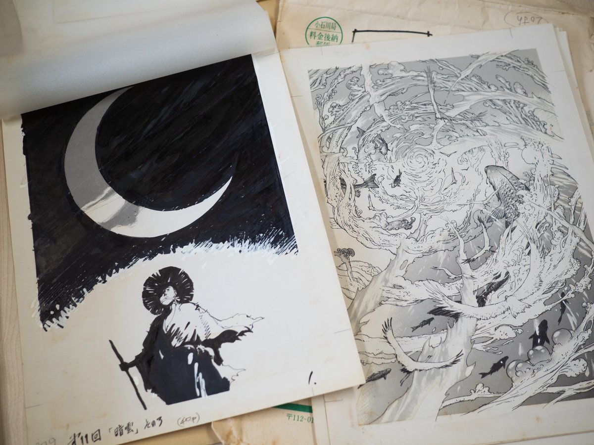 gogokaze's tweet image. この度、遂に『VERSION』が刊行となり、坂口尚の長編三部作『石の花』『あっかんべェ一休』『VERSION』が揃って復刊を果たしました。そして、これらの出版と並行して原画データのデジタルアーカイブ化も進めているのです。今回の一連の事業により、三部作・約3400頁分のデータ化が完了しました。