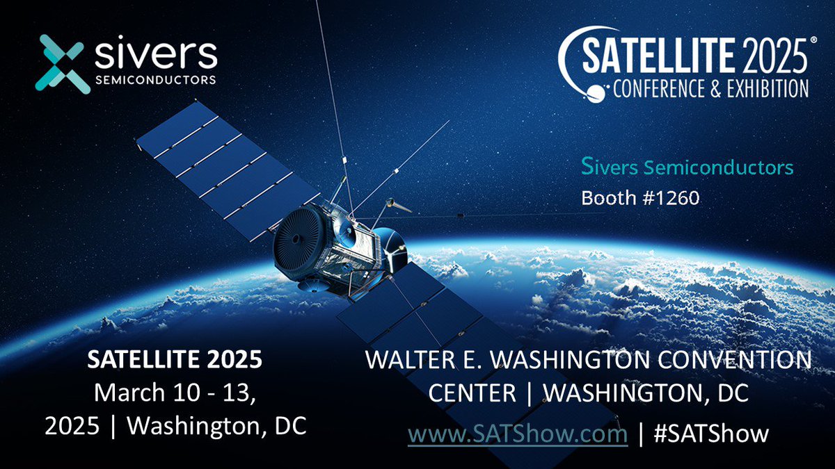 Join us at #SATShow, booth 1260! Discover how we’re shaping the future of #SATCOM. Our design win with #Intelsat proves that our solutions are moving beyond early adopters and attracting mainstream blue-chip customers. Book your personalized meeting :
6056110.hs-sites.com/sivers-semicon…