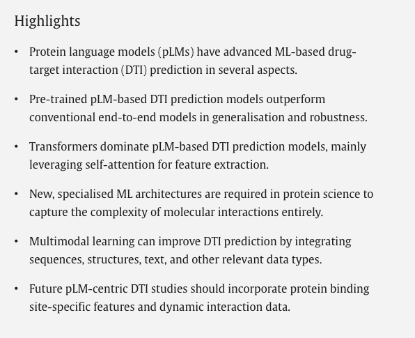 Tunca Doğan (@tuncadogan) on Twitter photo Excited to share our new article 🚨
“Protein Language Models for Predicting Drug–Target Interactions: Novel Approaches, Emerging Methods & Future Directions”
with <a href="/atabeyunlu/">Atabey Ünlü</a> <a href="/ervaulusy/">erva</a> <a href="/mgyigit/">Melih Gokay Yigit</a> & Melih Darcan is published in COSTBI
Free access link: authors.elsevier.com/a/1keXR,LqArXq… Excited to share our new article 🚨
“Protein Language Models for Predicting Drug–Target Interactions: Novel Approaches, Emerging Methods & Future Directions”
with <a href="/atabeyunlu/">Atabey Ünlü</a> <a href="/ervaulusy/">erva</a> <a href="/mgyigit/">Melih Gokay Yigit</a> & Melih Darcan is published in COSTBI
Free access link: authors.elsevier.com/a/1keXR,LqArXq…