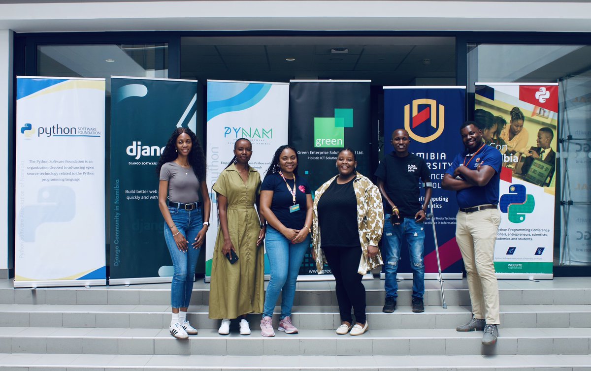 PyladiesNamibia's tweet photo. This event wouldn’t have been possible without our generous sponsors!🚀👩🏽‍💻@GreenESnam @PyLadiesBer @blackpythondevs  @ThePSF @NUST_Namibia @chaoss_africa https://t.co/SPziJk4YQl