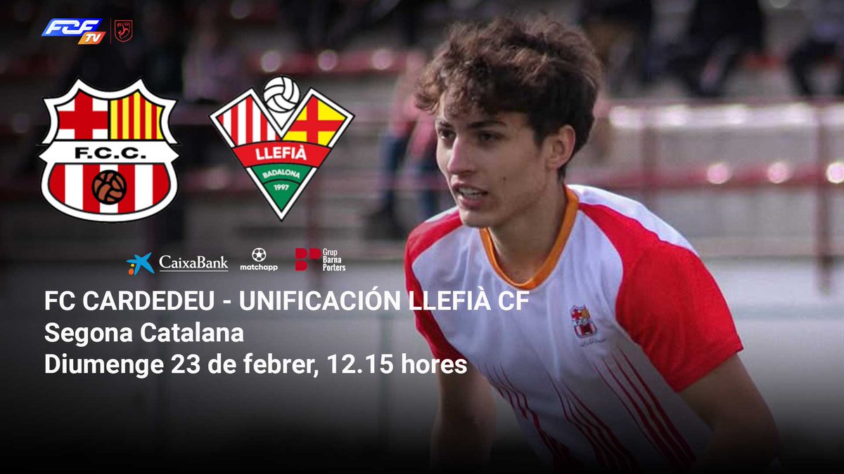 FCF_CAT's tweet photo. 📢 𝐒𝐞𝐠𝐨𝐧𝐚 𝐂𝐚𝐭𝐚𝐥𝐚𝐧𝐚 en directe:

⚽️ @FCCardedeu 🆚 @ullefia

🏆 J20 | #2cat2
📅 Diumenge 23 de febrer
⏰ 12.15 hores
📺 #FCFTV

👉🏼 El partit a https://t.co/OkGsj7Gwlc

🔗 Més informació a https://t.co/TcCLnIj5rs

#futbolcat https://t.co/D3hi0XgMGg