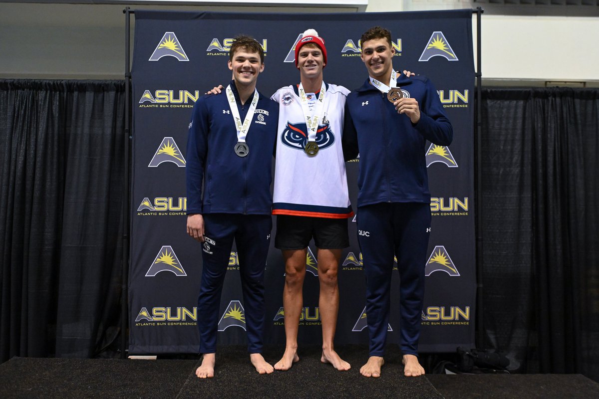 FAUSwimDive's tweet photo. Ended day 2️⃣ with more medals and school records broken 🥇🥈

🥇 - Nick Shaffer (400 IM)
🥇 - Isac Faxius (1m diving)
🥈 - 200 freestyle relay
🥈 - Peyton Ming (100 fly)
🥈 - Daniel Laureyssens (200 free)
🥈 - 400 medley relay
🥈 - Rocco Simonelli (1m diving)

#WIP🏝️ https://t.co/OqakU8BV9M