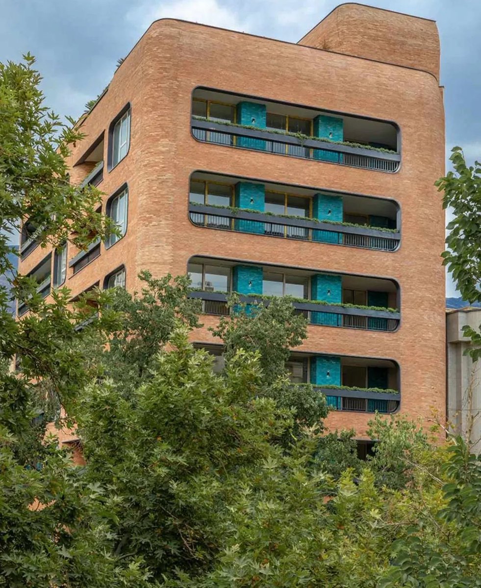 SustainableTall's tweet photo. I love a recessed balcony, especially when they’re clad in turquoise glazed tiles like this!

Apartments in Tehran, Iran, by Firouz Firouz https://t.co/GMNT5vF16n