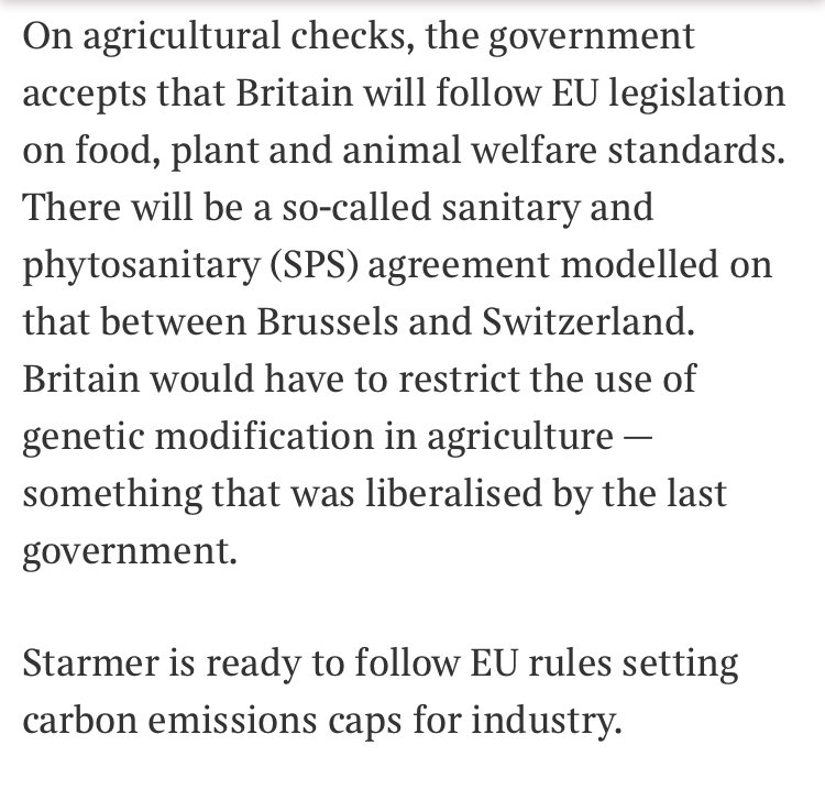 The Times suggests the UK is willing to accept ECJ jurisdiction in a new agrifood deal and on emissions trading. This would tackle the biggest existing Irish Sea border issue &amp; the biggest potential one.
