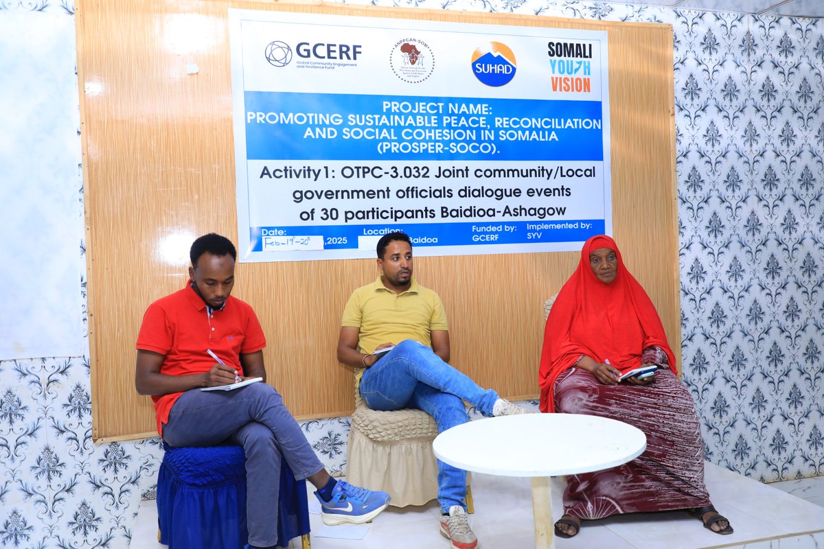SYVSomalia's tweet photo. Bridging Communities Through Dialogue

Local government officials and community members in Baidoa-Ashagow came together for discussions on collaboration and social cohesion. Open dialogue strengthens trust and paves the way for sustainable peace.

#CommunityDialogue https://t.co/0OonoWRUEw